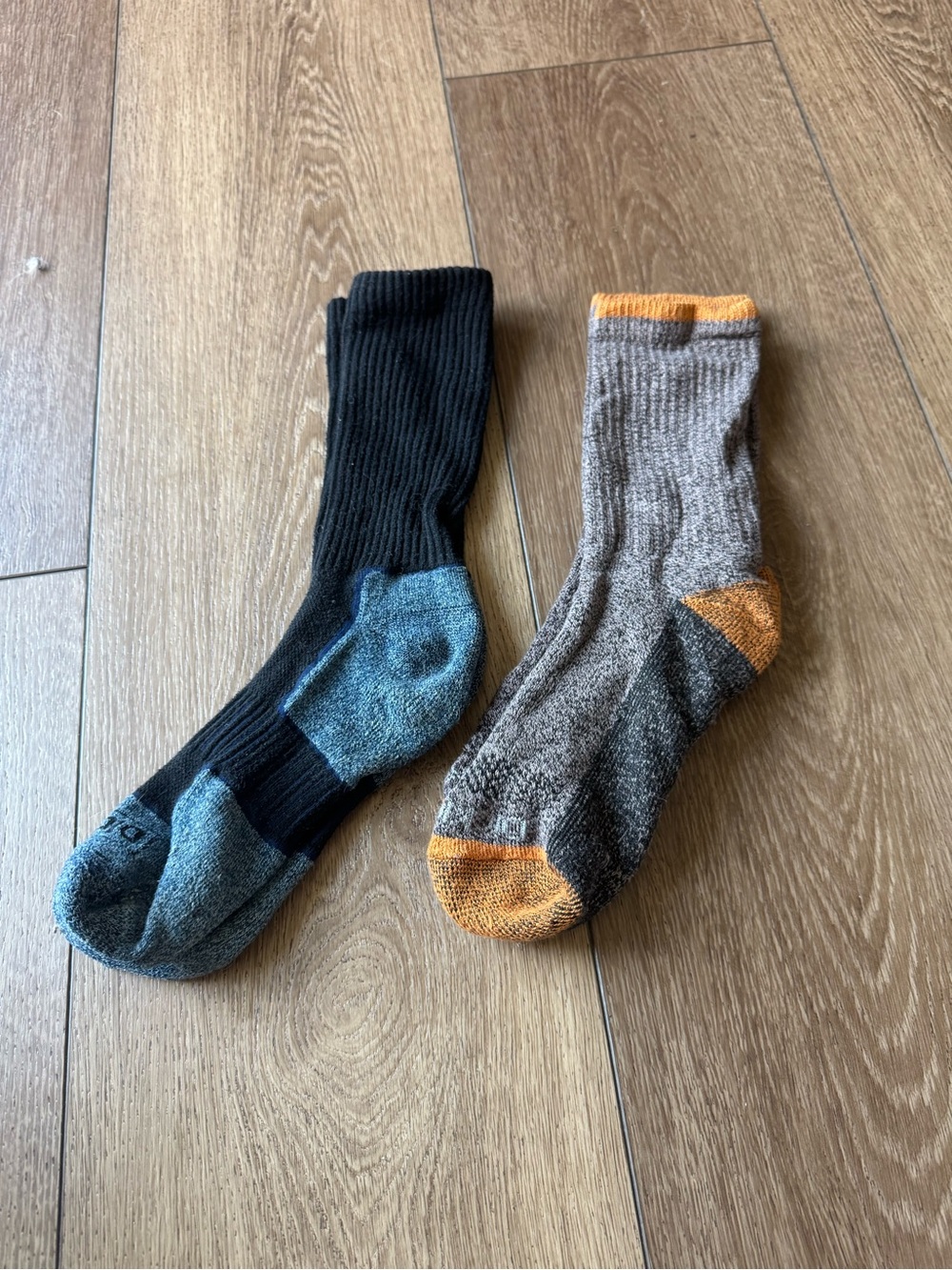 Dickies Men's Crew Socks - Black & Gray with Blue and Orange Accents
